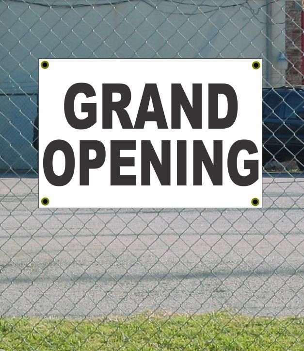 2x3 Grand Opening Black and White Banner Discounted Price Free Shipping