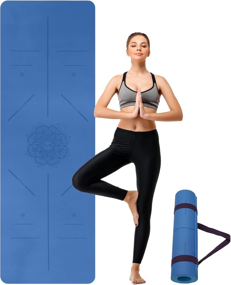 Non-Slip TPE Yoga Mat 72x24 Inches for Women and Men 3/16 Thick Anti-Tear