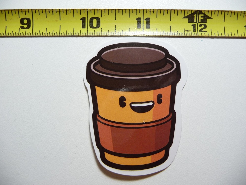 Happy Coffee Cup Lip Decal Sticker for Morning Wake Up Fun