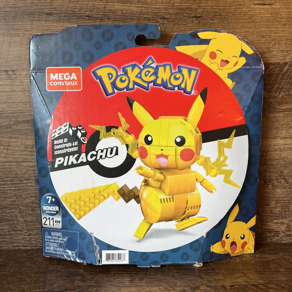 Mega Construx Pokemon Build & Show Pikachu Figure Building Blocks Set Mattel