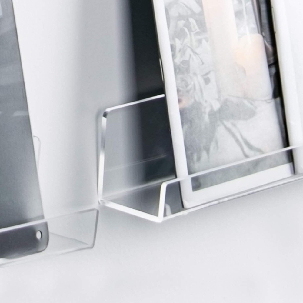 3-Pack 12 Clear Acrylic Vinyl Record Wall Mount Shelf - Floating LP Display
