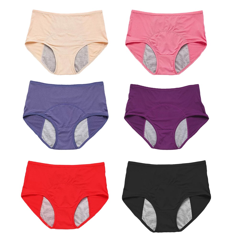 Women 6Pc Leakproof Underwear Incontinence Protective Discreet Leak Proof Pants