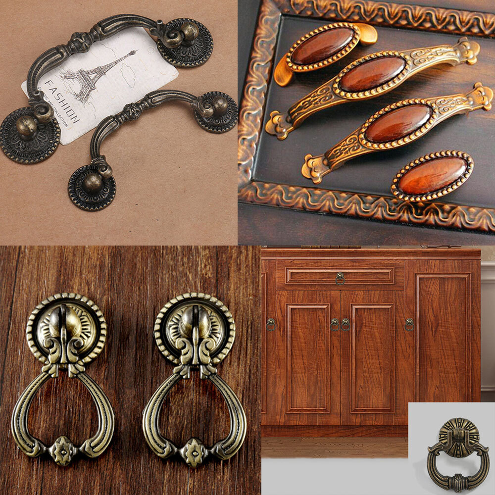 Stylish Furniture Drawer Cabinet Hardware White Pull Dresser Handle Knob 4-Style