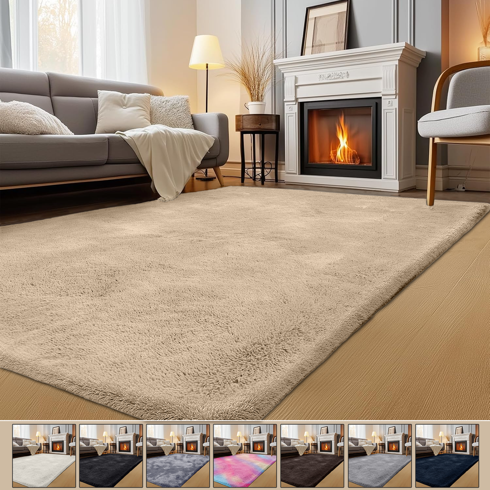 Soft Shaggy Rugs for Living Room Bedroom Fluffy Non Slip Floor Mat Carpets USA