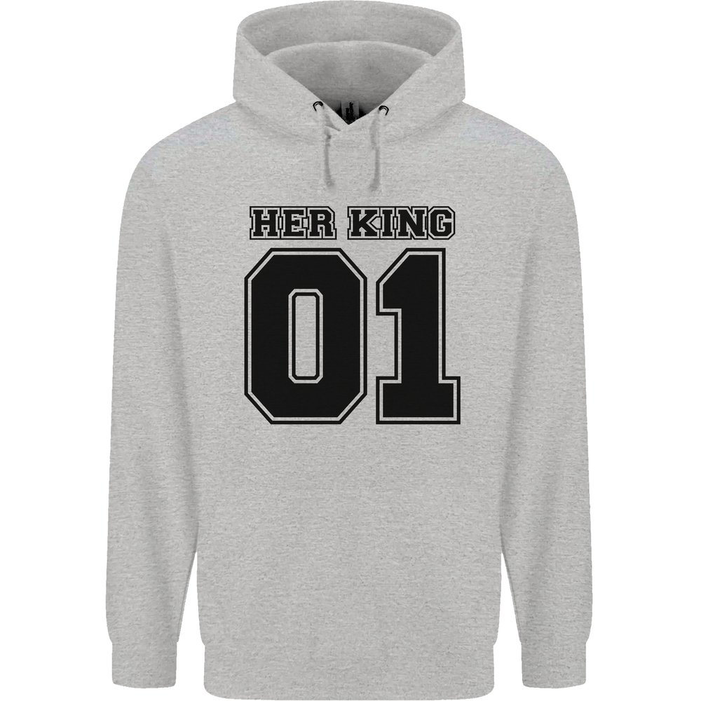 Her King Funny Valentines Day Mens 80% Cotton Hoodie