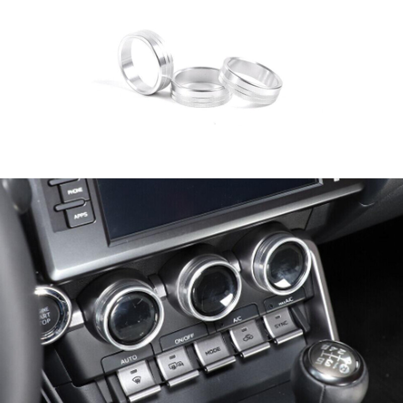 Silver Alloy Center Console AC Switch Knob Ring For Subaru BRZ GR86 2022-2024