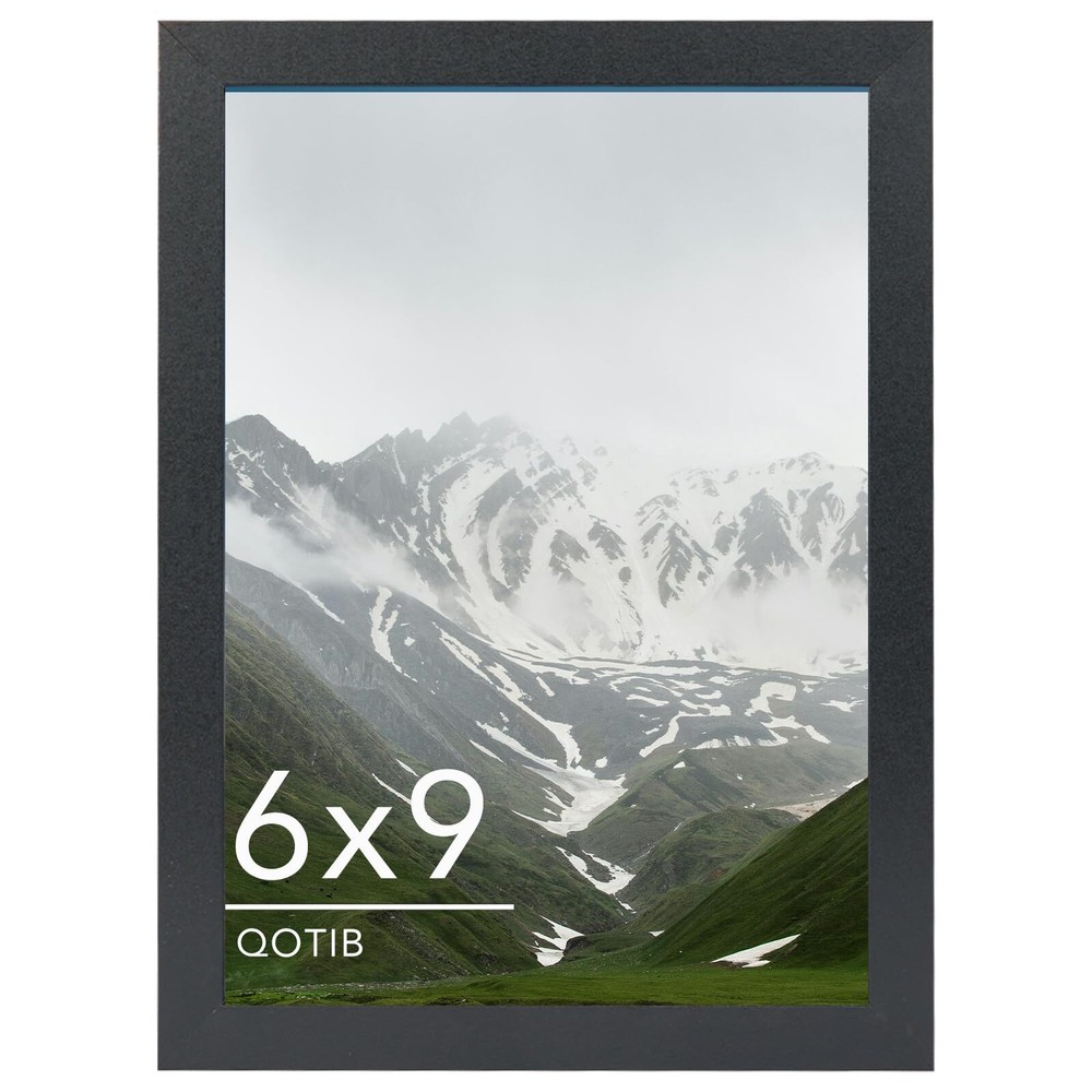 6x9 Picture Frame Black for Wall Hanging or Tabletop, 6 x 9 Frame