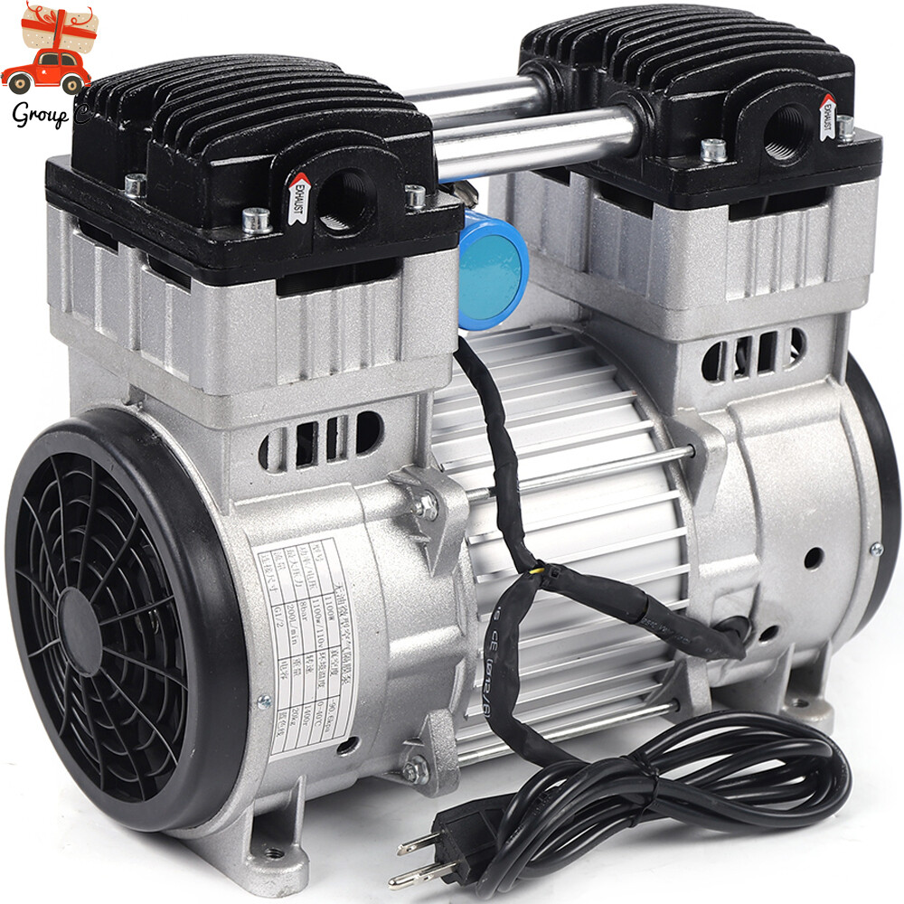 1100W 7CFM Oilless Vacuum Pump Industrial Air Compressor Oil Free Piston Pump