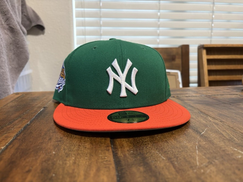 Sombrero Club X Jae Tips New York Yankees Verde Naranja New Era Ajustado 7 3/4 Gris UV