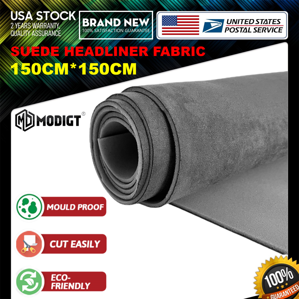 New 59''X59'' Suede Headliner Fabric Foam Car Roof Repair Upholstery Material