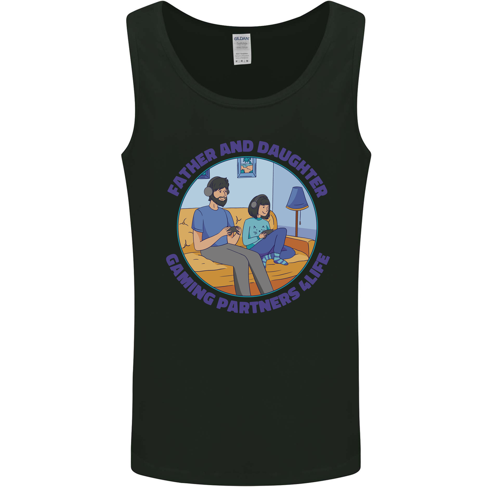 Father & Daughter Gaming Gamer Day Funny Mens Vest Tank Top