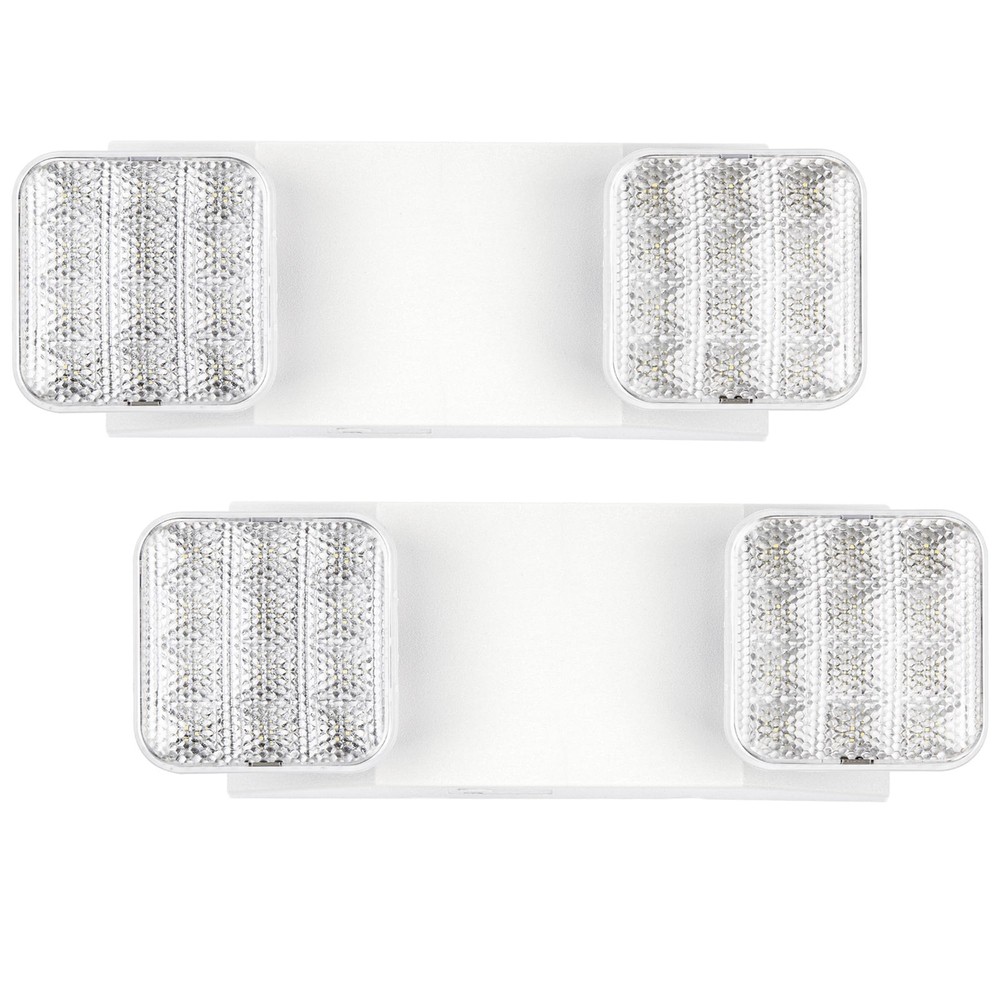 LED Emergency Light, Exit Lighting Fixtures with Two LED Heads and Back-Up Ba...