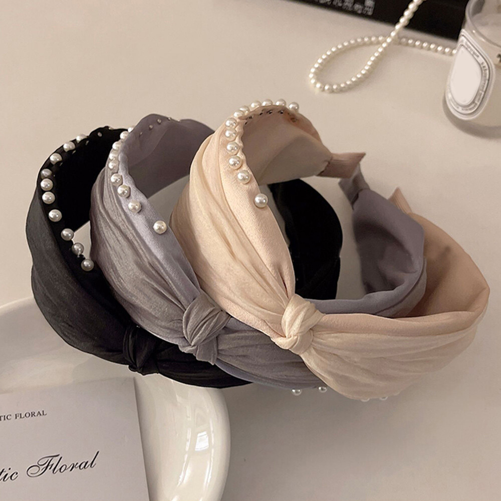 Hair Accessories Solid Color Wide Head Hoop Twist Knotted Hairbands Simple DIY