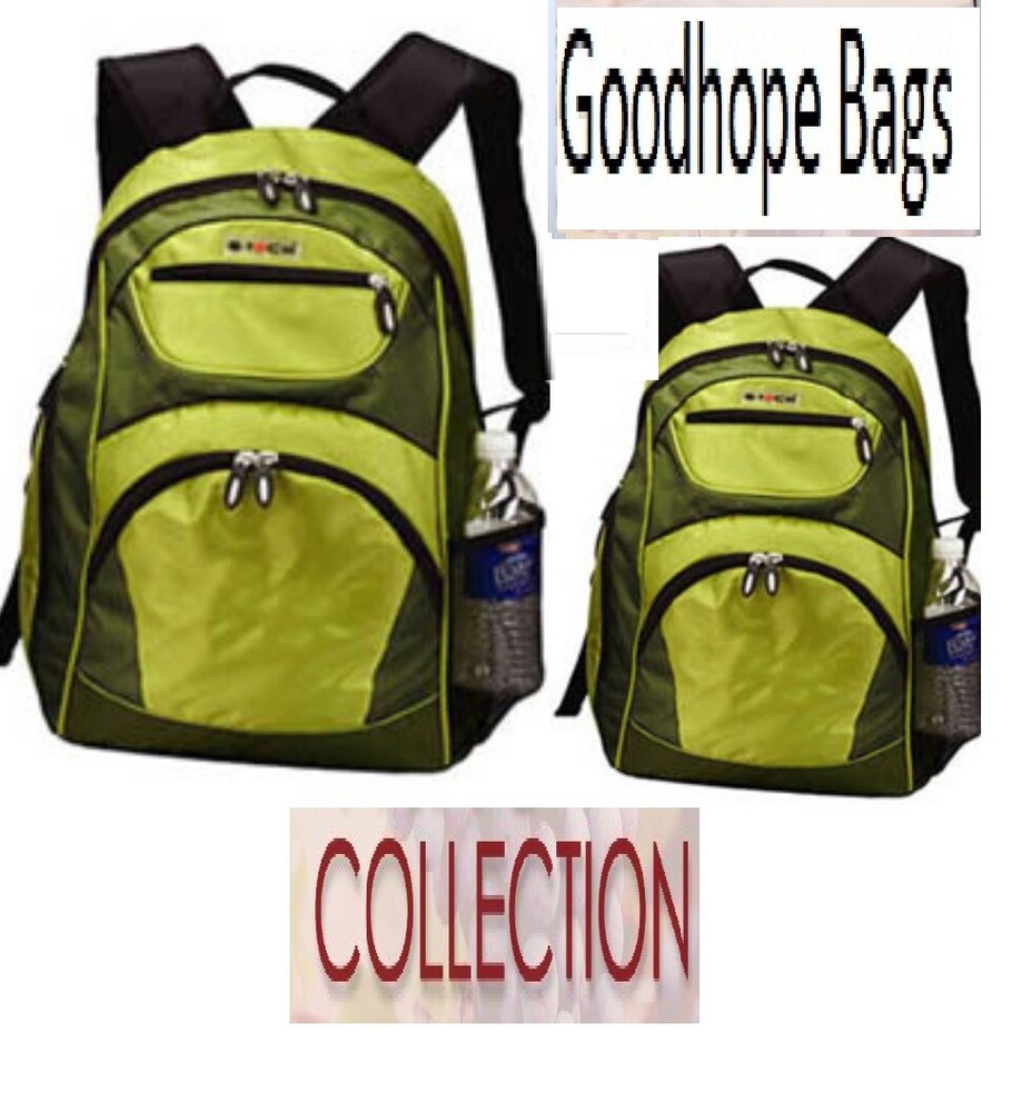 GoodHope Bags LOT 2 BACPACK Clearance Sale GREEN High School Travel Rucksack NWT