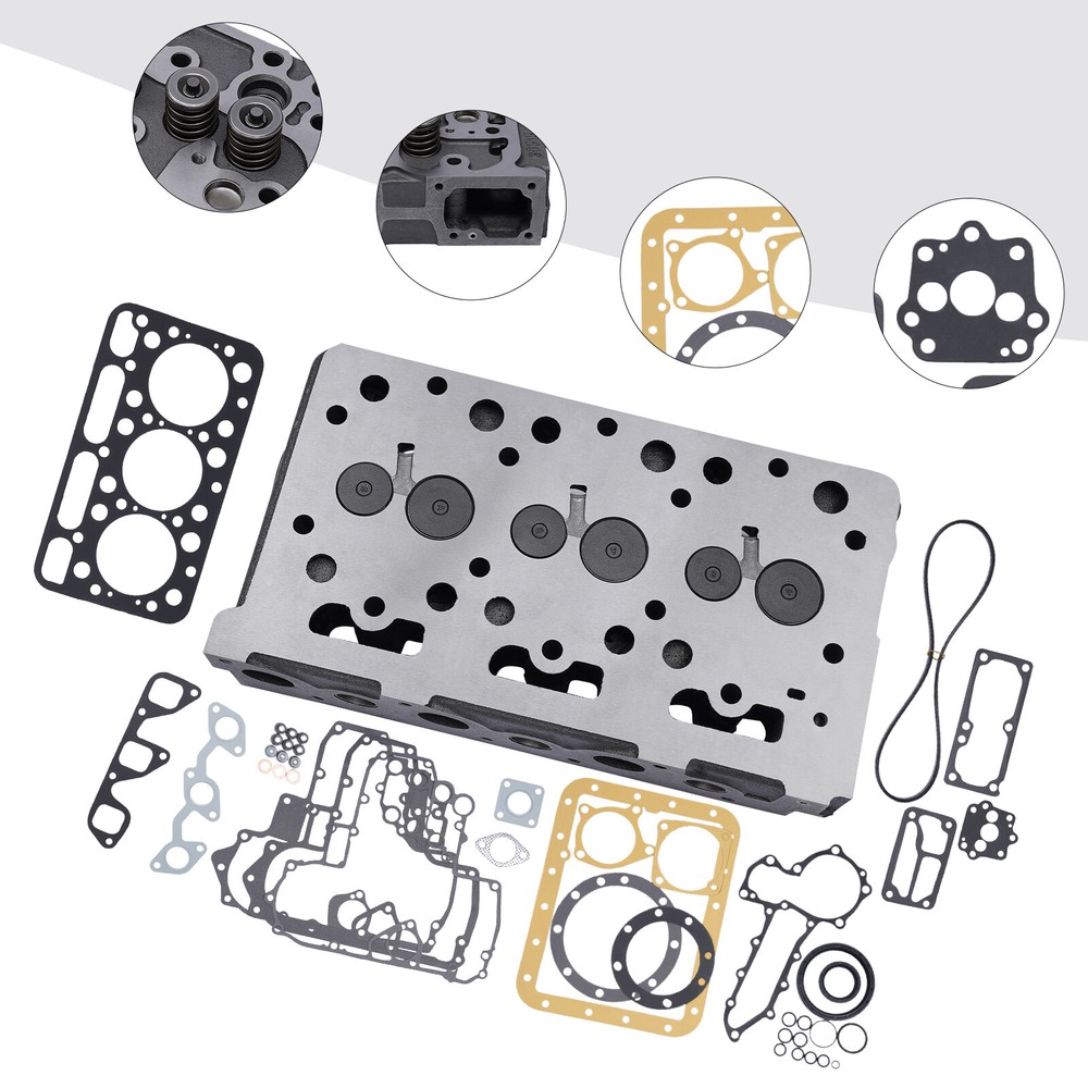 Kubota Scat Trak Bobcat D1402 Complete Cylinder Head with Valves and Gaskets