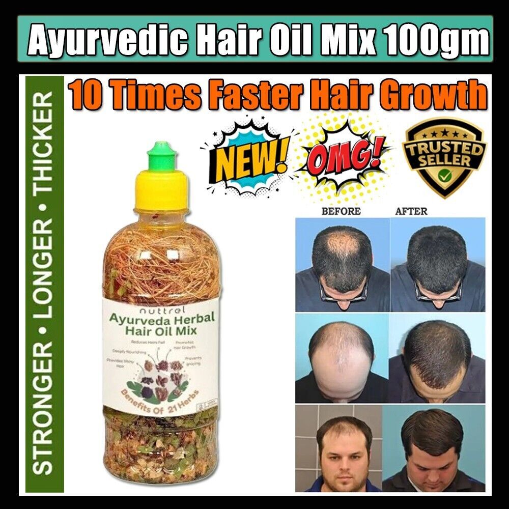 Ayurvedic Herbal Jadibuti Hair Oil with Indian Herbs 10x Faster Hair Growth 50g