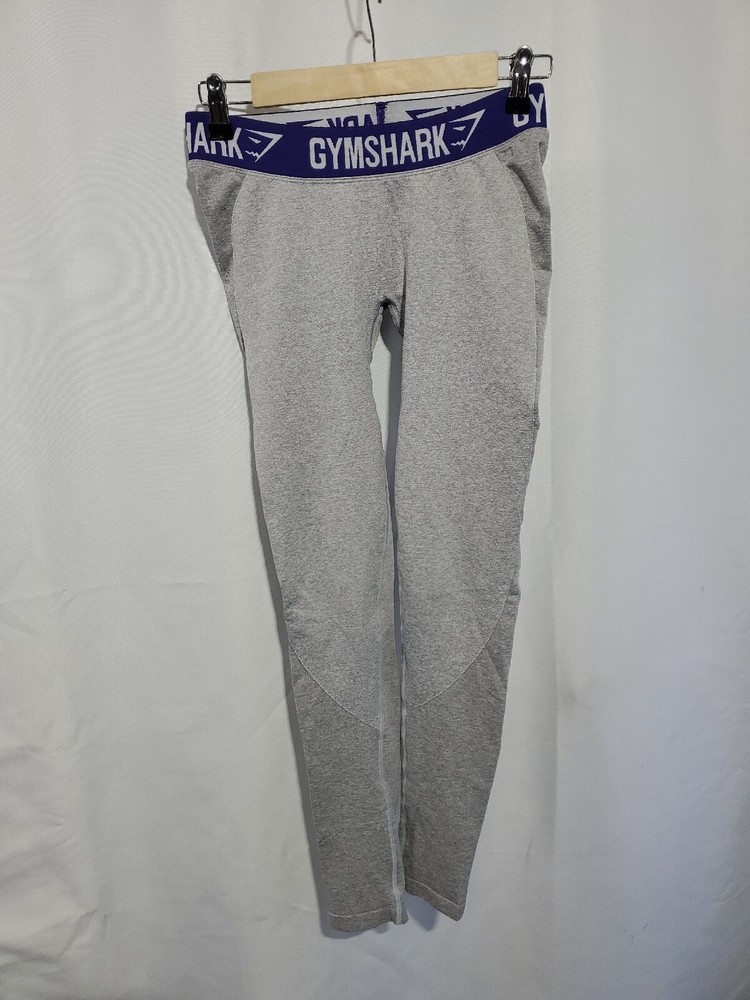 Gymshark Dry Stretch Logo Leggings for Women Medium Gray Gym Running Workout