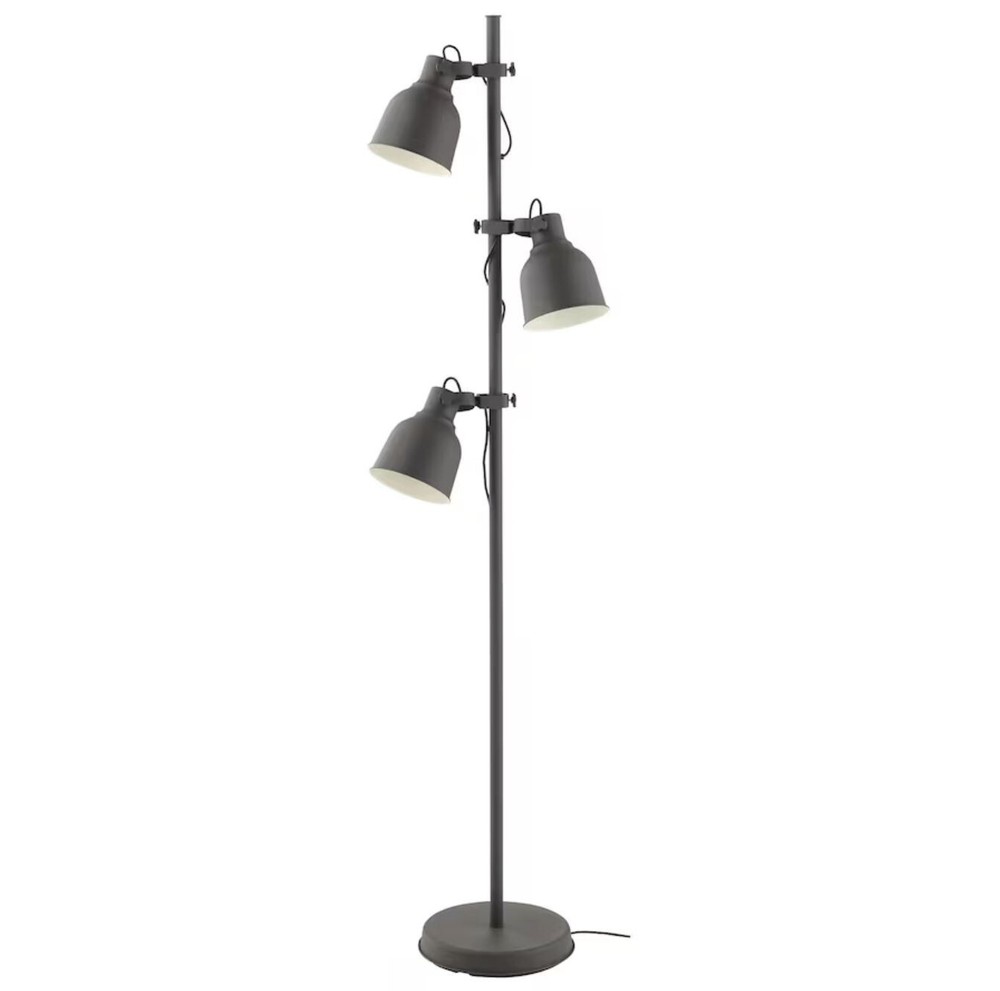 IKEA Hektar Dark Gray 3-Spotlight Floor Lamp with Individual Switches