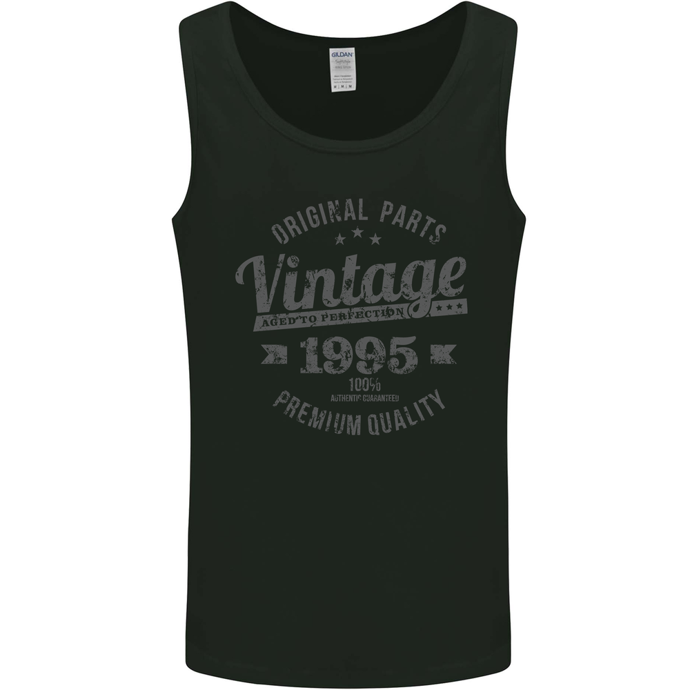 Vintage Year 30th Birthday 1995 Mens Vest Tank Top Black