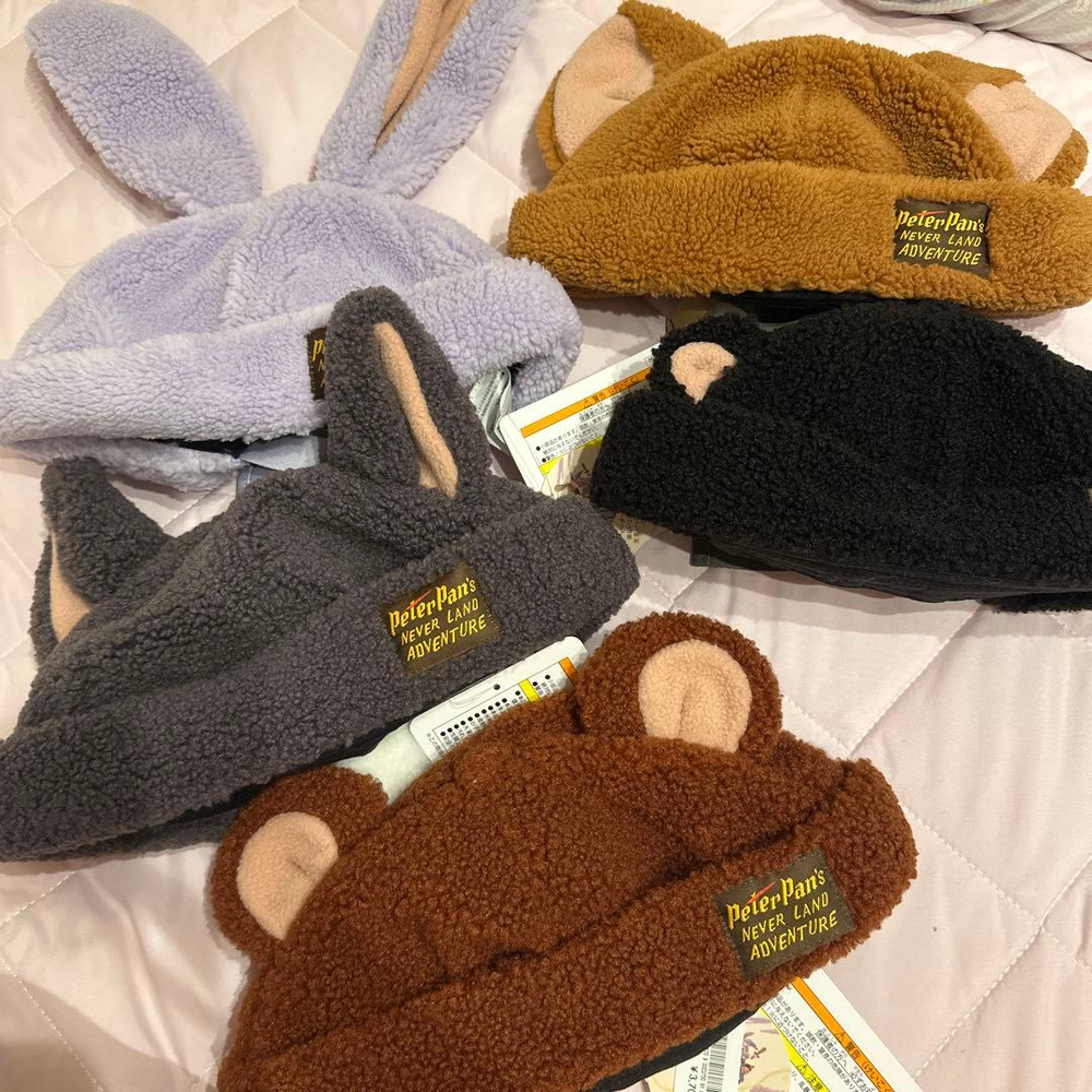 Tokyo Disney Resort Peter Pan Fantasy Springs Fluffy Hat Set of 5 Cap Lost Kids
