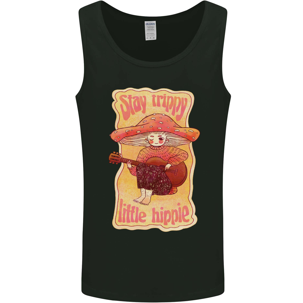 Stay Trippy Little Hippy Magic Mushroom LSD Mens Vest Tank Top