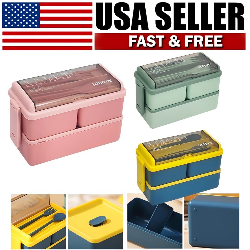 Kids & Adults Bento Lunch Box with Compartments for Picnic Storage