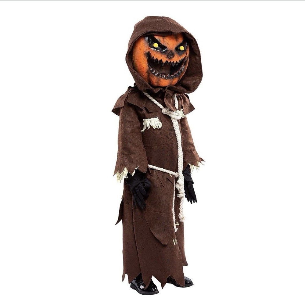Scary Kids Scarecrow Pumpkin Costume with Mask Size L 10-12 New