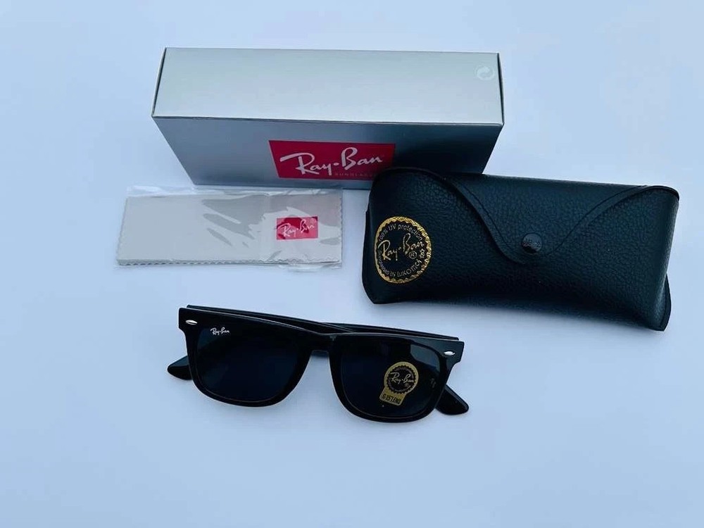 NEW - RAY-BAN RB2140 WAYFARER SUNGLASSES BLACK GLOSS FRAME & CLASSIC LENSES.
