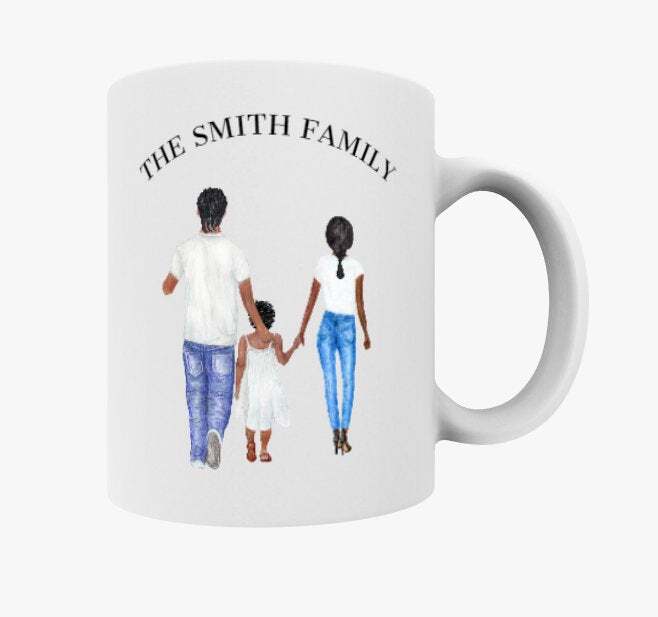 Create Your Own Family Mug Personalised Watercolour Coffee Mug Tea Cup Birthday