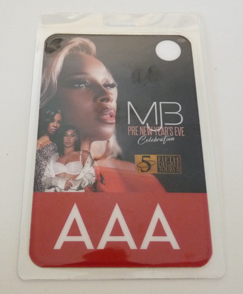 Mary J Blige New Years Concert Tour AAA Backstage Red Laminate Pass D4-image
