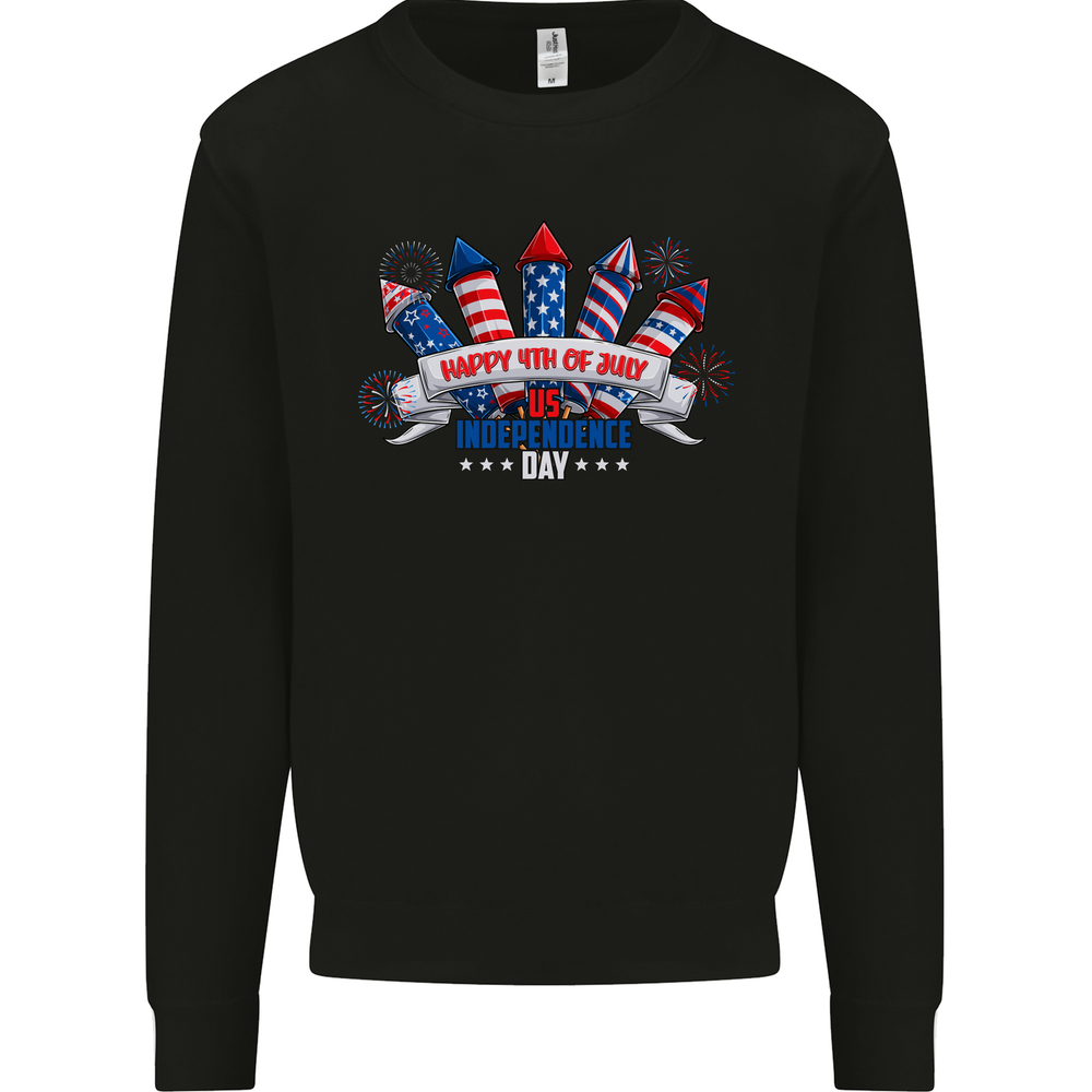Happy 4th of July Fireworks Independence Day Mens Sweatshirt Jumper