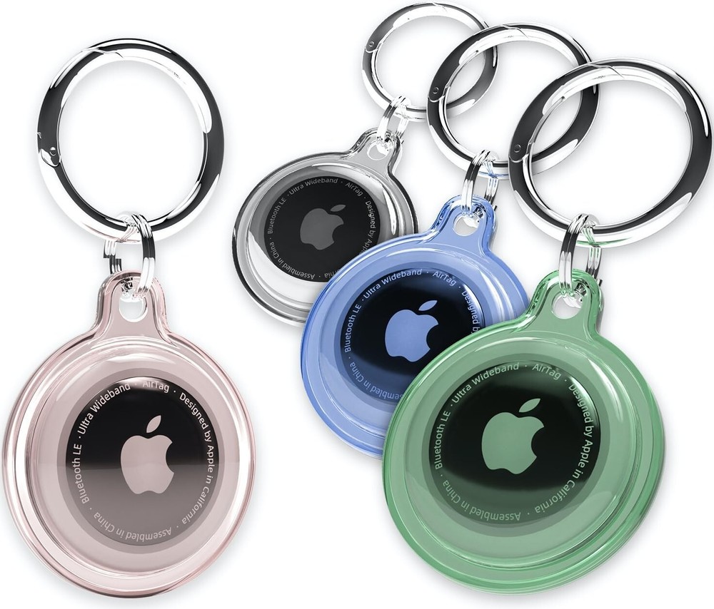 4 Pack Waterproof Airtag Keychain Holder for Apple GPS Tracker