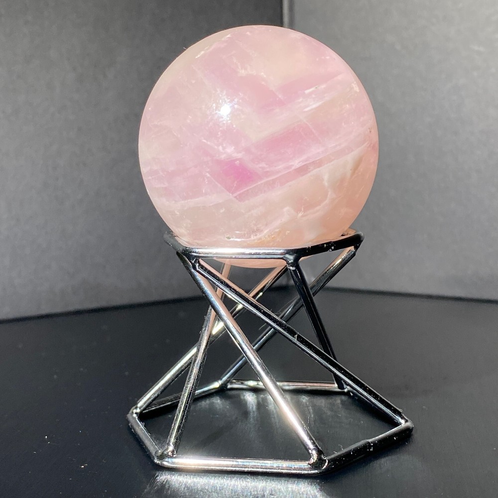 199g Natural Fluorite Ball Colorful Quartz Crystal Gemstone Healing Stone with Stand