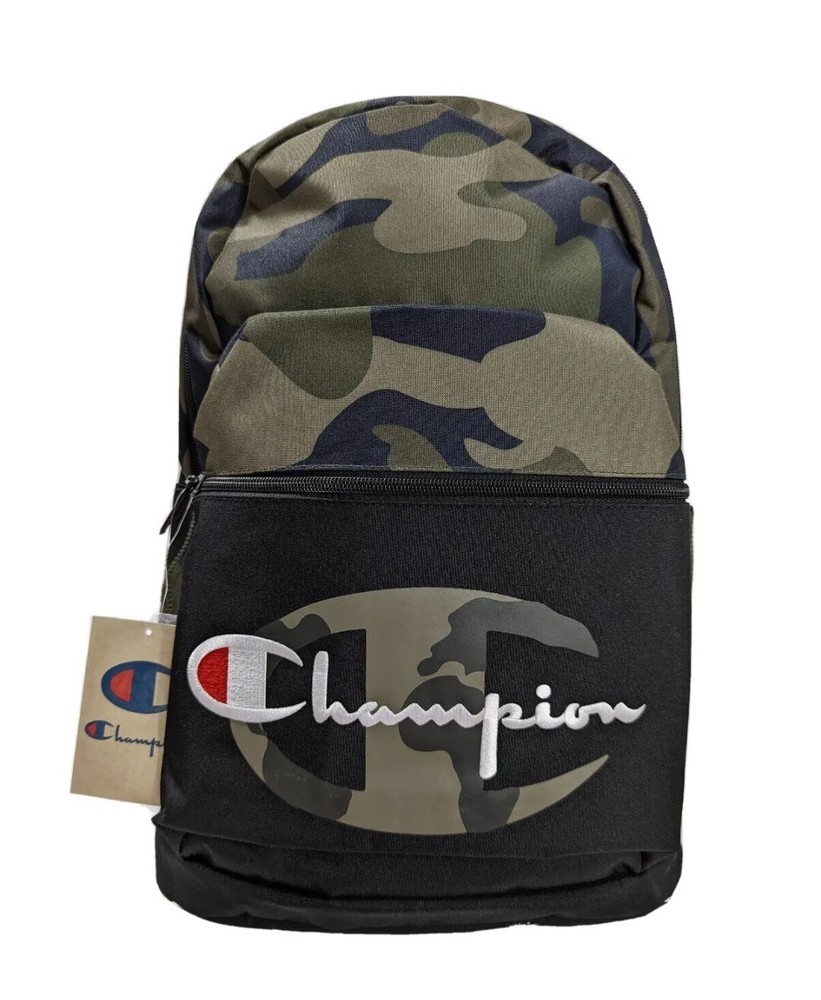 Champion Back To School Backpack Zippered Canvas Book Bag OS NEW-image