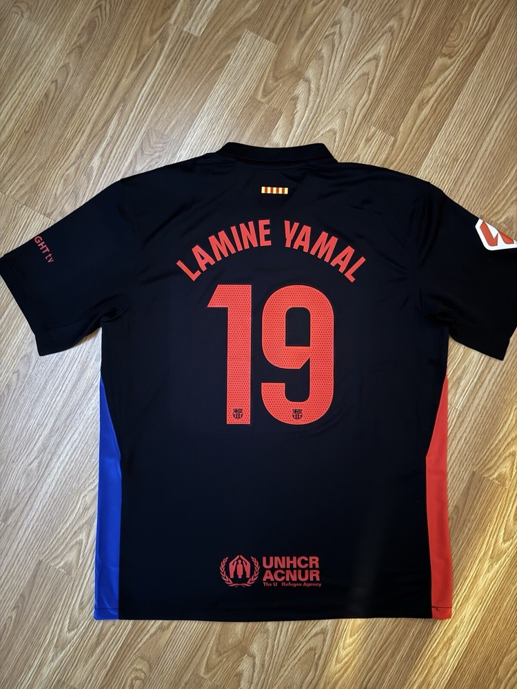 Barcelona 24/25 Away Jersey ‘Lamine Yamal 19’ Size 3XL  (w/ La Liga Patches)
