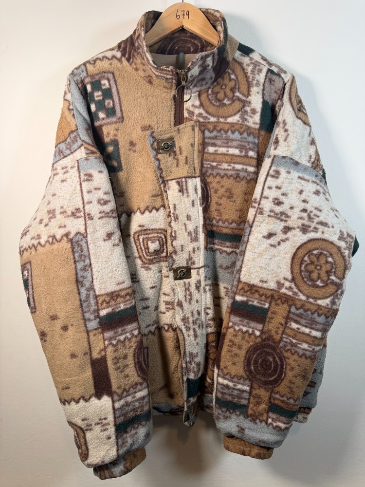 Southwestern Aztec Fleece Jacket Men's XL