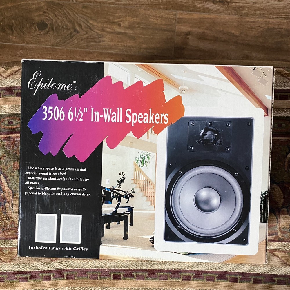 Epitome 3506  6 1/2 in-Wall Speakers white Includes 1 Pair With Grilles 30-3506