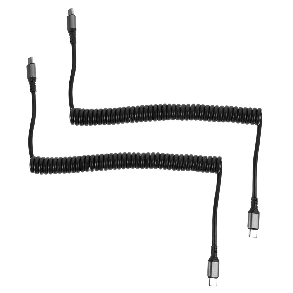 2-Pack Fast Charge Coiled USB-C Car Cables for Vehicles