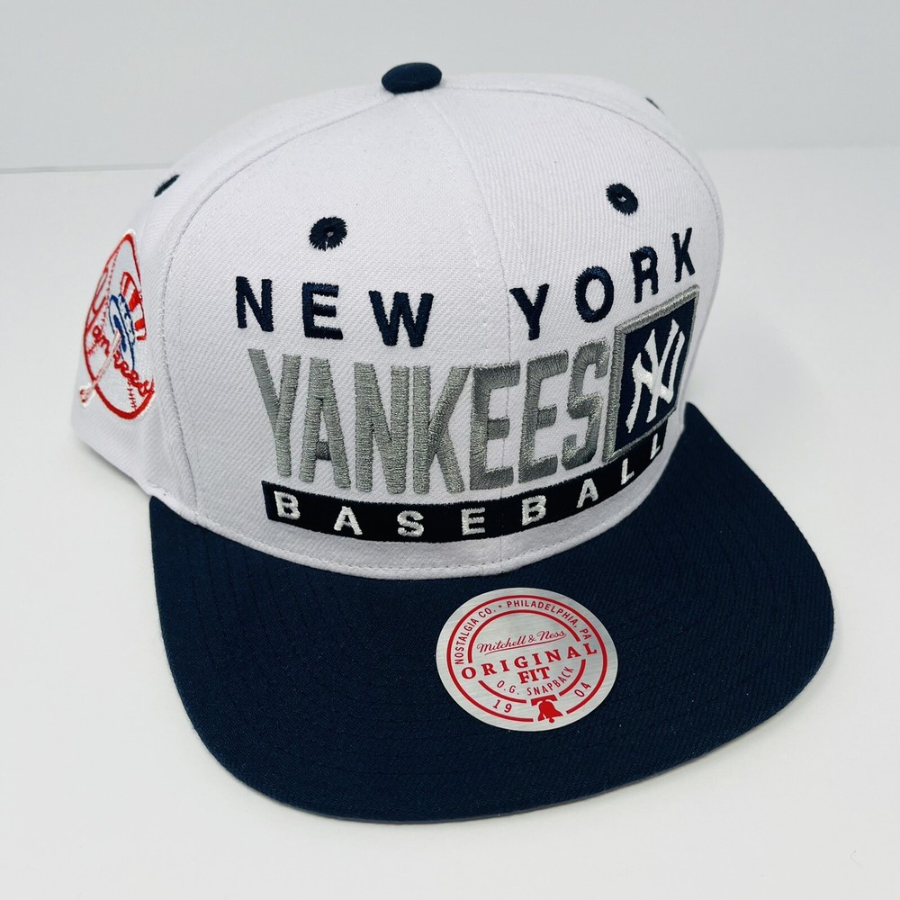 Mitchell & Ness MLB New York Yankees Mens Hat Cap Snapback Adjustable White NEW