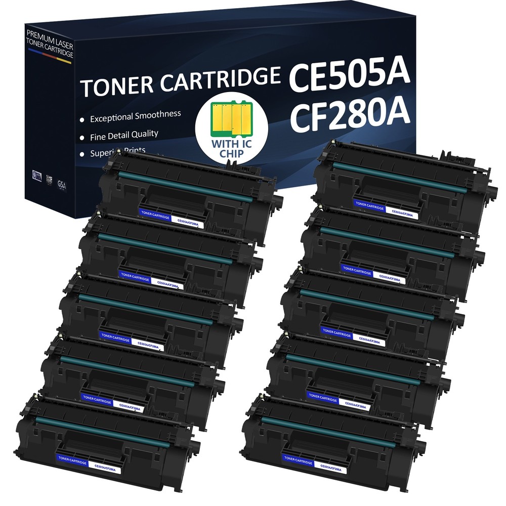 10 Pack CE505A 05A Laser Toner Cartridge for HP LaserJet P2035n P2050 P2055