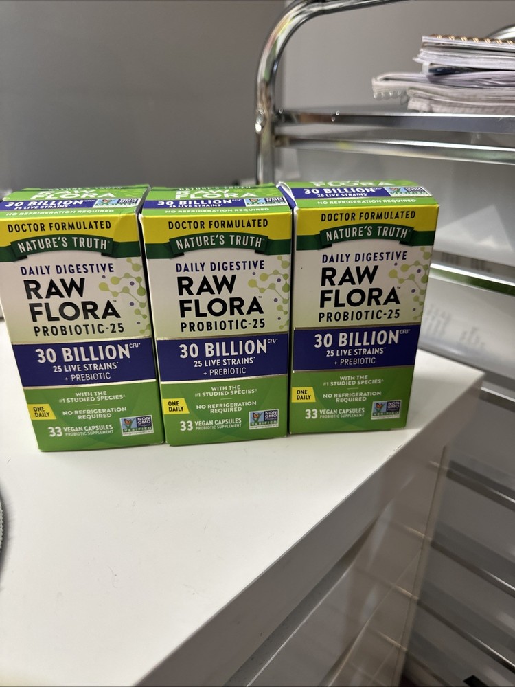 3- Nature's Truth Raw Flora Probiotic-25, 33 Capsules