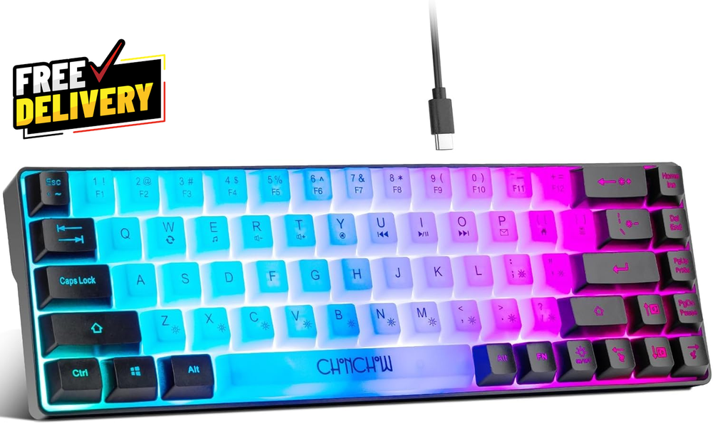 Mini RGB 60% Gaming Keyboard 68 Keys Small Compact USB Wired Rainbow Light.....