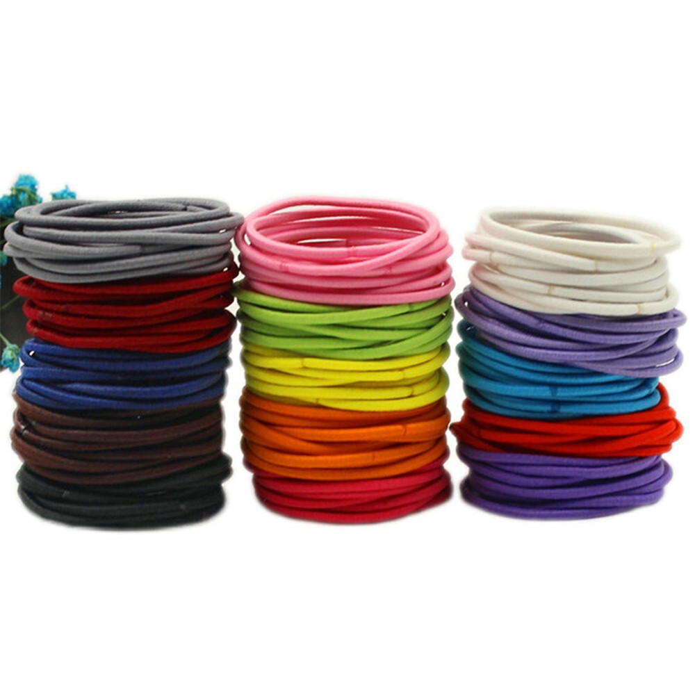 10pcs Thin Elastic Hair Bands for Girls Ponytail Holders Cute Hair Accessories