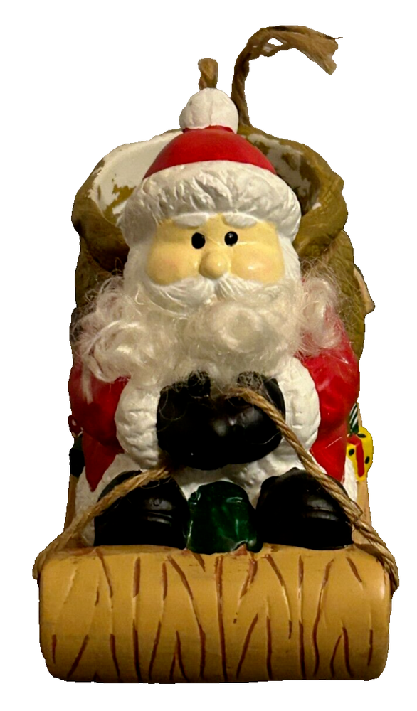 Vintage 1980s Santa Claus Ceramic Planter or Candle Holder  