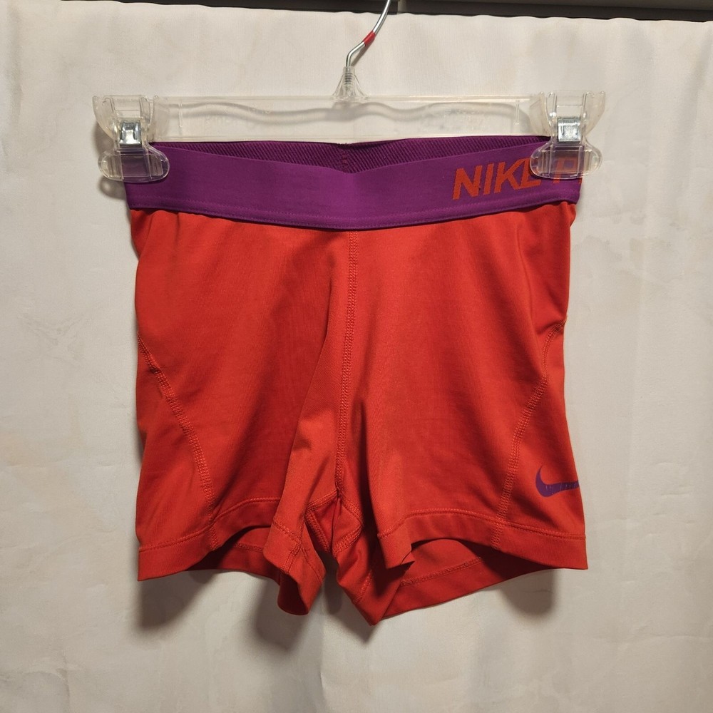 Nike Pro Youth Size XS Three-Inch Short Low Rise Purple and Red Dri-Fit