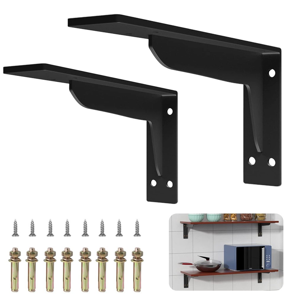 Heavy Duty 12 Inch Steel L Shelf Brackets for Countertops and Industrial Use