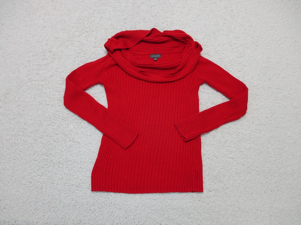 The Limited Sweater Medium Adult Red Cowl Neck Pullover Knit Casual Logo Womens