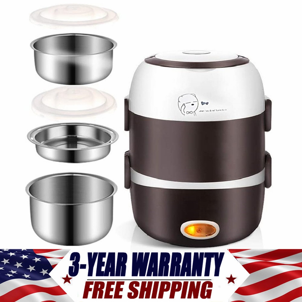 Electric 3 Layers Lunch Box Portable Car Office Food Warmer Heater Container