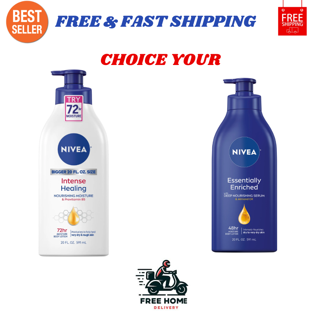 NIVEA Intense Healing Body Lotion 72-Hour Moisture for Dry Skin 20 oz