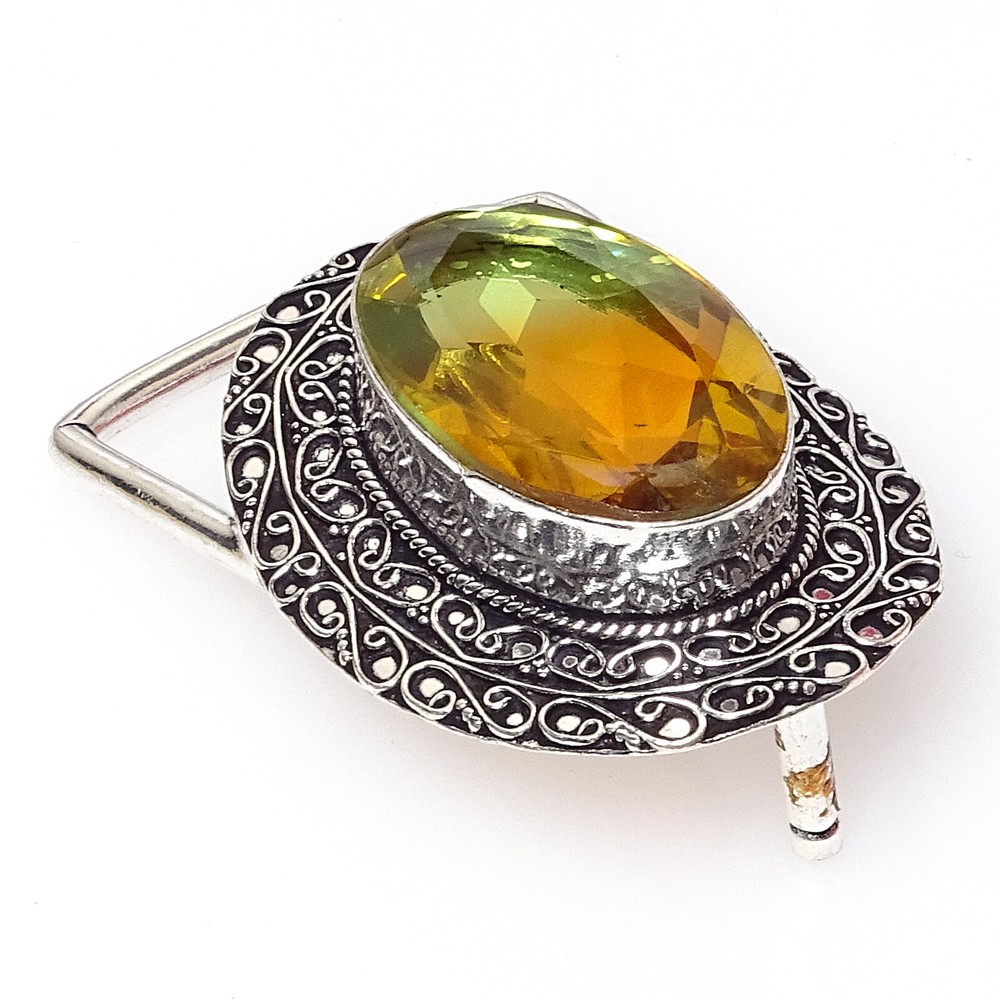 Fathers Day Gift Bio Tourmaline Quartz Gemstone Pin Belt Buckle 1.5